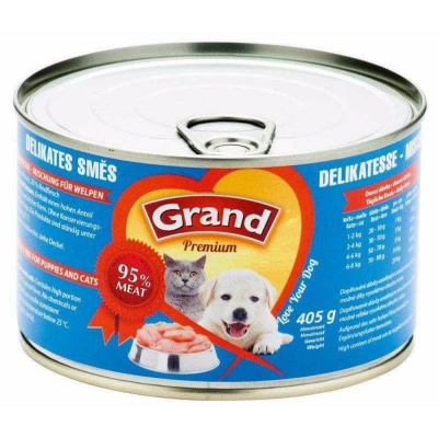 Grand Premium Dog Cat směs delikates, konzerva 405 g (bal. 6 ks)