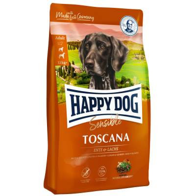 Happy Dog Supreme Sensible Toscana 12,5kg MIN.TRV. 3/24 +DOPRAVA ZDARMA+1x masíčka Perrito (+ SLEVA PO REGISTRACI/PŘIHLÁŠENÍ! ;))