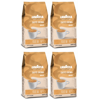 Lavazza Caffé Crema Dolce zrnková káva 4 x 1 kg