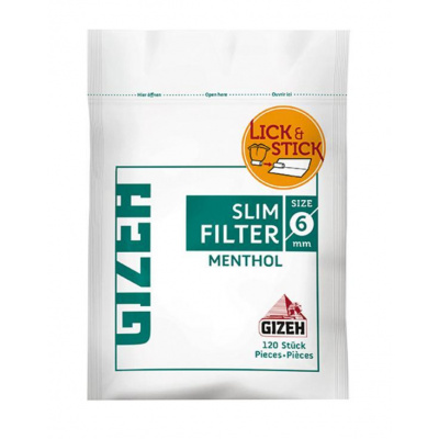 GIZEH Cigaretové filtre Menthol Slim 6mm 120 ks/ Balenie 