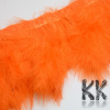 Barvené peří z čápa marabu - 120-190 x 28-56 mm - cena za 1 cm zapošitých per (1-2 ks) - Oranžová DEK-5