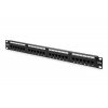 DIGITUS Patch panel DN-91524U, 19'' 24 portů UTP Cat5e, RJ45, 1U, černý; DN-91524U