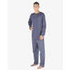 GINA pánské pyžamo dlouhé pánské, šité, s potiskem Pyžama 2023 79149P - tm.popel sv. šedá M, vel. M, tm.popel sv. šedá