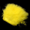 Barvené peří z čápa marabu - 120-190 x 28-56 mm - cena za 1 cm zapošitých per (1-2 ks) - Žlutá DEK-5
