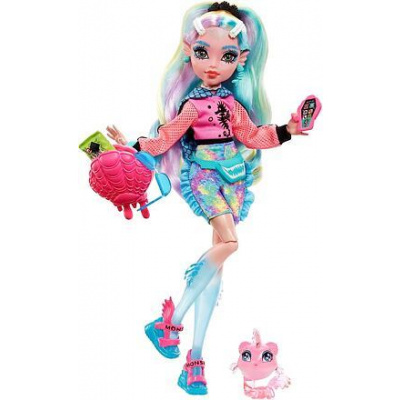 Mattel Monster High Lagoona Blue Doll With Colorful Streaked Hair And Pet Piranha