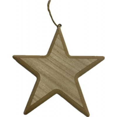 Hvězda dřevěná natural 19 cm