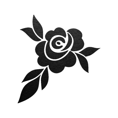 SAMOLEPKA Květina dekor 043 levá květ růže s listy (63 - škrábaný kov černý) NA AUTO, NÁLEPKA, FÓLIE, TUNING, POLEP, AUTO, MOTO, LOGO, WRAP, 3D, ŘEZANÉ, SAMOLEPÍCÍ, POTISK, VÝROBA SAMOLEPEK