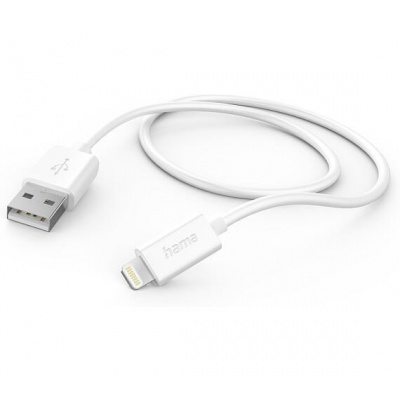 Hama MFi USB kabel pro Apple, USB-A Lightning 1 m, bilý (201579)