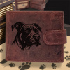 Kožená peněženka s motivem pro milovníky psů s obrázkem pejska - Stafordšírský bulteriér 2 Pánská vínová peněženka Carlo