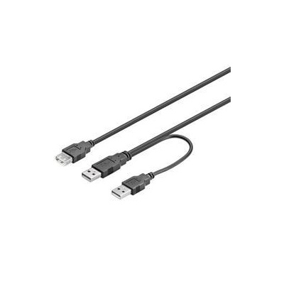 PREMIUMCORD Kabel USB 2.0 napájecí Y kabel A/M + A/M -- A/F 0.4m + 0.5m