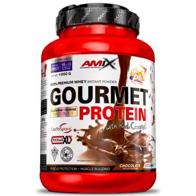 Amix Nutrition Gourmet Protein 1000 g bílá čokoláda - jahoda