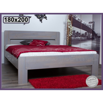 HP nábytek Postel Roma 167 BUK Rozměr postele: 160x200, povrchová úprava: Moření šedá Dvoulůžková postel ze dřeva