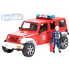 BRUDER 02528 Jeep Wrangler Rubicon hasiči funkční set s figurkou Světlo Zvuk