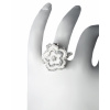 Klára Bílá Jewellery Dámský stříbrný prsten Pulsatilla bílý s květinou 64 (20,4mm)