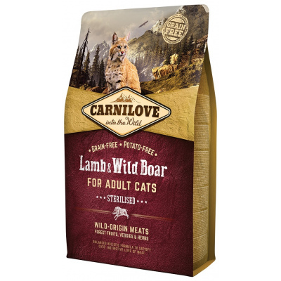 Carnilove Cat Lamb & Wild Boar for Adult Cats Sterilised 2 kg