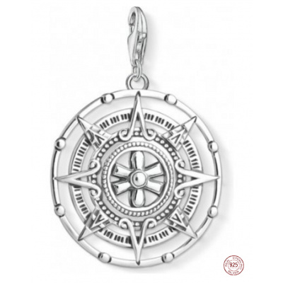 Charm Sterlingové stříbro 925 Mayský kalendář, přívěsek na náramek symbol