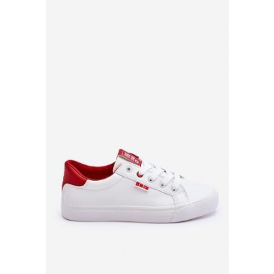 Big Star Shoes Dámské klasické tenisky Big Star - bílé/červené Velikost: 37, Bílá, ||, Odstíny, červené
