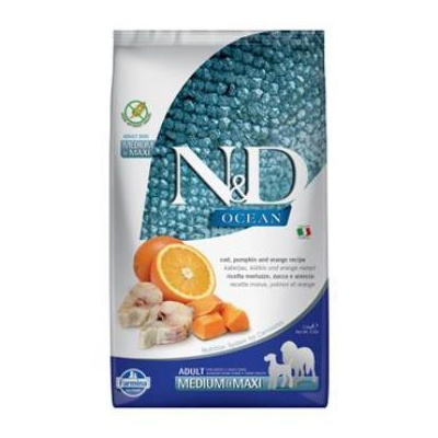 N&D Pumpkin Dog Adult Medium & Maxi Grain Free Codfish a Orange 2,5 kg