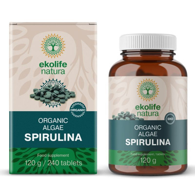 Ekolife Natura Algae Spirulina Organic 240 tablet (Bio řasa spirullina) Varianta: Algae Spirulina Organic 240 tablet (Bio řasa spirullina)