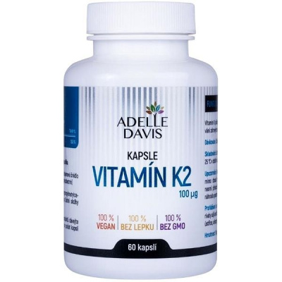 Adelle Davis Vitamín K2 (MK-7) 100 mcg, 60 kapslí
