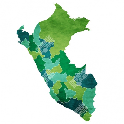 Magnetická mapa Peru, ilustrovaná, zelená (samolepící feretická fólie) 66 x 67 cm