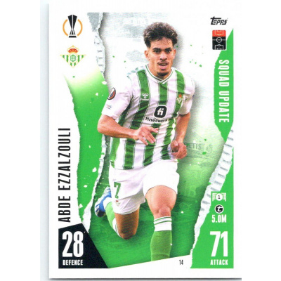 2023-24 Topps Match Attax EXTRA UEFA Club Competition Squad Update 14 Dodi Ezzalzouli (Real Betis Balompié)