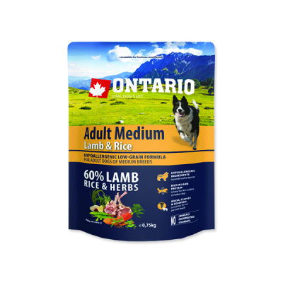 ONTARIO Adult Medium Lamb & Rice Hm: 0,75 kg