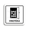 ACCEPT Piktogram vinotéka - bílá tabulka - černý tisk