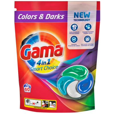 Vizír Gama (Vizir) 4in1 kapsle na praní 60ks Colors & Darks