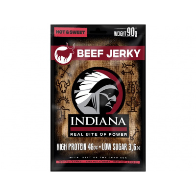 Iindiana Indiana Jerky Beef Hot & Sweet - Hovězí sušené maso s Chilli 90g