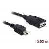 Delock kabel USB 2.0-A samice > mini USB samec 0,5 m 82905
