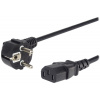 PremiumCord síťový 230V kabel 1m Kabel, napájecí, 230V, přípojný 10A, konektor IEC-320-C13, úhlová zástrčka Schuko, 1m, černý kpsp1