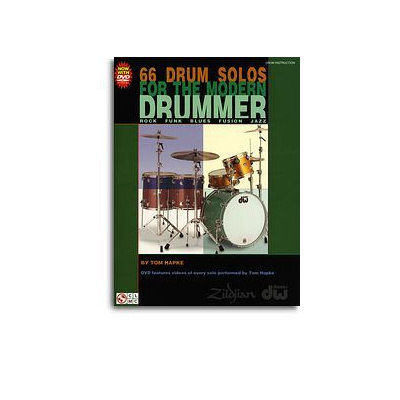 Tom Hapke: 66 Drum Solos for the Modern Drummer (noty, bicí) (+video)