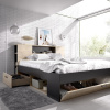 Dekit Aldo Manželská postel s úložným prostorem Lanka graphite 160x200 cm