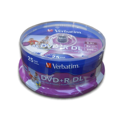 VERBATIM DVD+R(25-Pack)Spindl/DoubleLayer/8,5GB