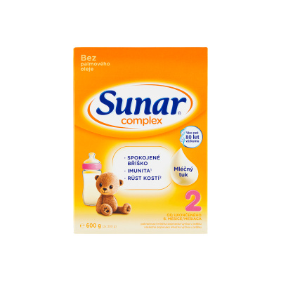 Sunar Complex 2 pokračovací mléčná kojenecká výživa v prášku od ukončeného 6. měsíce 2 x 300g (600g) (HERO CZECH s.r.o.)