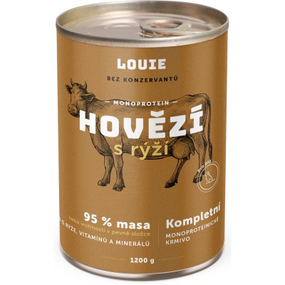 Louie pro psy hovězí s rýží 1 200 g