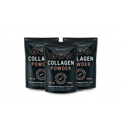 WoldoHealth Čistý 100% hovězí kolagen - balení 3x 1 kg
