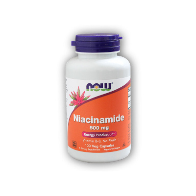 NOW Foods Vitamin B3 Nikotinamid (niacinamid) 500mg 100 kapslí