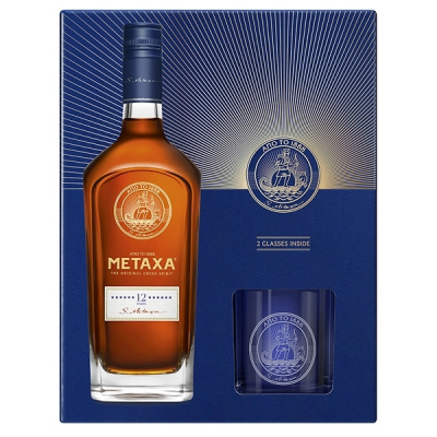 Metaxa 12* 40% 0,7 l (dárkové balení 2 sklenice)
