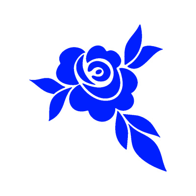SAMOLEPKA Květina dekor 043 pravá květ růže s listy (19 - modrá dynamic) NA AUTO, NÁLEPKA, FÓLIE, TUNING, POLEP, AUTO, MOTO, LOGO, WRAP, 3D, ŘEZANÉ, SAMOLEPÍCÍ, POTISK, VÝROBA SAMOLEPEK