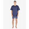 GINA pánské pyžamo krátké pánské, šité, s potiskem Pyžama 2023 79152P - lékořice šedobílá L, vel. L, lékořice šedobílá