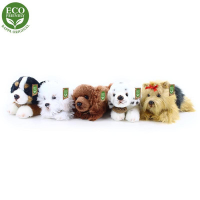 Plyšový pes ležící - 5 druhů 17 cm ECO-FRIENDLY (Plyšový dalmatin, jorkšír, maltézák, kokršpaněl, bernský)