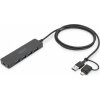DIGITUS Digitus DA-70236 hub USB 3.2 Gen 1 (3.1 Gen 1) Type-A + Type-C 12000 Mbit/s Čierna (DA-70236)