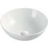 Umývadlo na dosku bez prepadu MEREO, 400x400x145 mm, okrúhle, keramické, biela, UC404015C