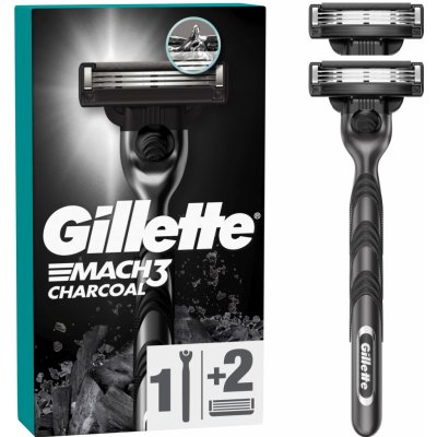 Gillette Mach3 Charcoal Holiaci strojček pre mužov + 2 Holiace hlavice