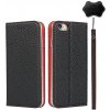 AppleMix Apple iPhone 7 / 8 / SE 2020 / SE 2022 - kožené - čierne / červené