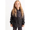 Unuo Unuo, Dievčenské softshellový kabát s fleecom Street, Čierna, Kvety Veľkosť: 110/116