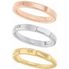 Calvin Klein Slušivý tricolor prsteň 3 v 1 Soft Squares 35000458