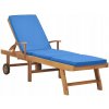 Ležadlo drevené modré VidaXL